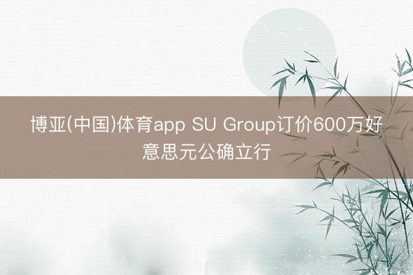 博亚(中国)体育app SU Group订价600万好意思元公确立行