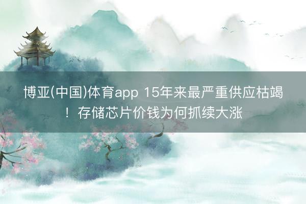 博亚(中国)体育app 15年来最严重供应枯竭！存储芯片价钱为何抓续大涨