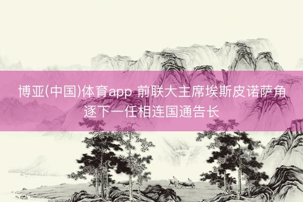 博亚(中国)体育app 前联大主席埃斯皮诺萨角逐下一任相连国通告长