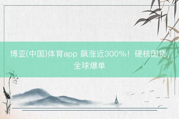博亚(中国)体育app 飙涨近300%！硬核国货，全球爆单