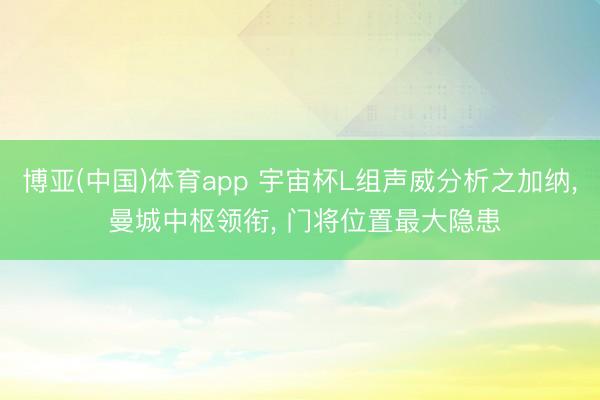 博亚(中国)体育app 宇宙杯L组声威分析之加纳， 曼城中枢领衔， 门将位置最大隐患