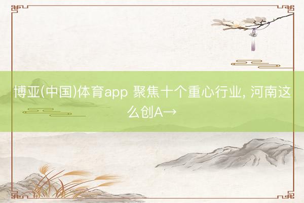 博亚(中国)体育app 聚焦十个重心行业， 河南这么创A→