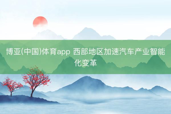 博亚(中国)体育app 西部地区加速汽车产业智能化变革